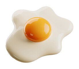 Colorful 3D Fried Egg Model with Yellow Yolk and White Egg White for Food Artwork