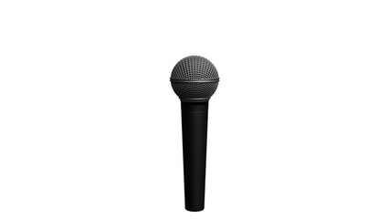 3D Render Microphone on White background