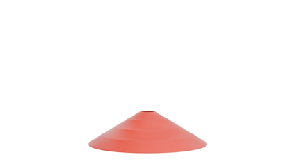 3D Render Red Traffic Cone on White background