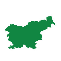 Map of Slovenia, sign silhouette. World Map Globe. Vector Illustration isolated on white background. Europe continent.