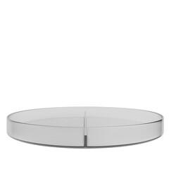 3D Render Empty Round Glass Container on White background