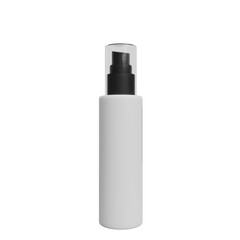 3D Render White Cosmetic Spray Bottle on White background