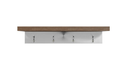 3D Render Wall-mounted Coat Rack with Shelf
