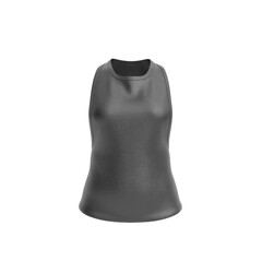 3D Render Black Sleeveless Top on White background