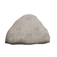 3D Render Natural Smooth Stone Against White background