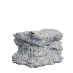 3D Render Natural Stone Rock Formation on White background