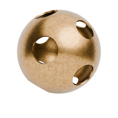 3D Render Abstract Bronze Sphere with Holes