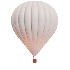 3D Render White Hot Air Balloon on White background