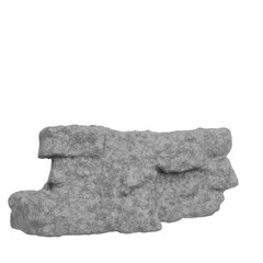 3D Render Textured Stone Wall on White background