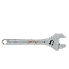 3D Render Metal Adjustable Wrench on White background