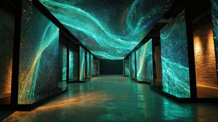Stunning Visuals of Projected Light Installations in Art Space