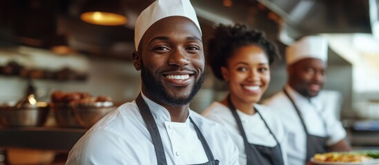 Happy Diverse Chefs in a Busy Kitchen