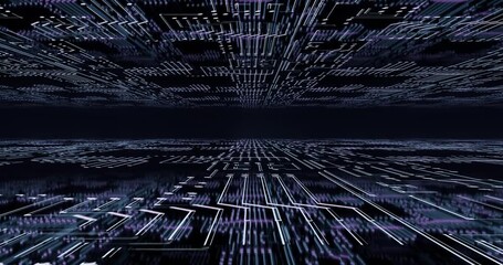 Futuristic Digital Grid with Glowing Lines looping animation - Powered by Adobe