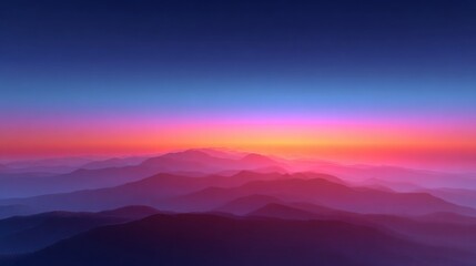 Fototapeta premium Mountains silhouette at sunset in vibrant colors with a gradient sky 