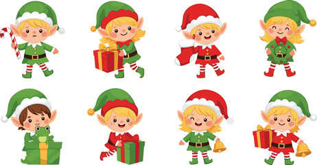 Cute Isometric Christmas Scene with Decorated Tree, Presents, Reindeer Dogs, and Cats Wearing Santa Hats, Festive Winter Holiday Celebration and Animal Friends Vector.