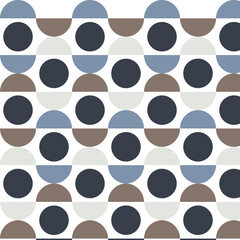 Modern Blue and Brown Geometric Circle Seamless Pattern Background