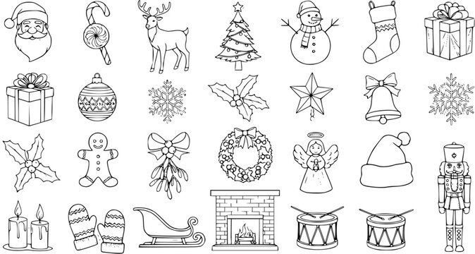 Christmas Icon Collection: Hand-Drawn Holiday Clip Art
