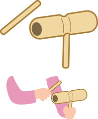 打楽器、ウッドブロックのベクターイラスト
