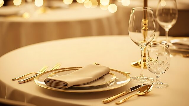 Elegant table setting for formal dinner party