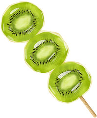 Watercolor Kiwi Tanghulu Candied Fruit
