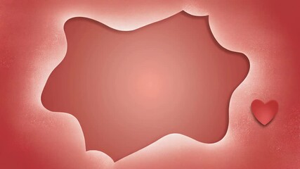 Red Background with Heart Shape Cutout Animation for Valentine's Day Greeting - Powered by Adobe