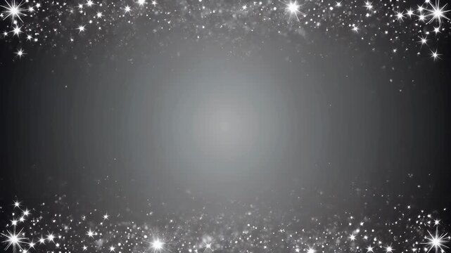 Luxurious silver background with sparkling stars and elegant glow effect