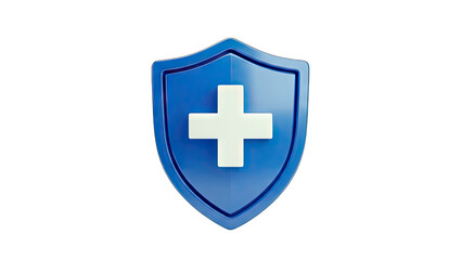 Fototapeta premium Medical Shield Protecting Health in White Background