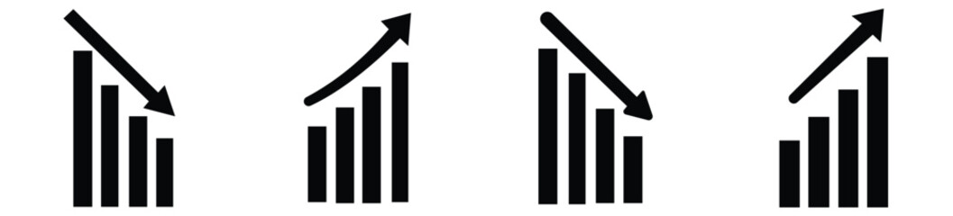 Growing graph icon set.  chart icon.