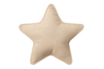 Star shaped beige pillow for nursery decor