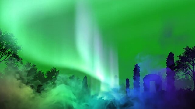 Darkness Illuminated by Starseed Glow with dark vignette encroaching on pure effect green screen light leaks style featuring