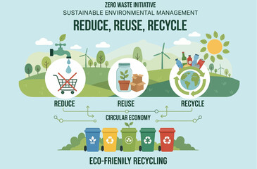 Reduce, Reuse, Recycle concept illustration