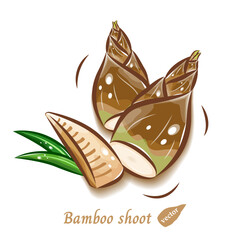 ポップなタケノコの可愛いイラスト｜新鮮野菜のベクター素材