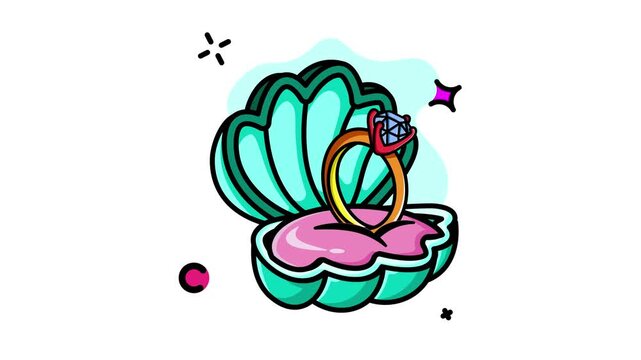 Diamond Ring in an Open Seashell: A Symbol of Love and Commitment.