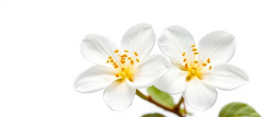 Fototapeta premium Delicate white orange blossom isolated on pure white background, orange tree, fruit blossom