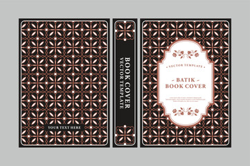 Elegant Batik Inspired Book Cover Template with Traditional Motifs