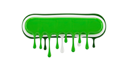 Green Drip Effect on a White Background