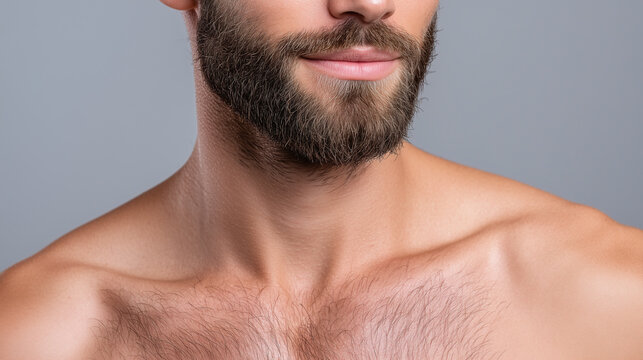 Neatly groomed male skin with light sharp clarity grey white eda bc edbdbee Well groomed bearded man with clear skin and light complexion, close up of lower face and neck, healthy appearance