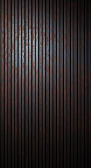 Obraz premium Weathered rusty vertical metal panels forming a textured wall or surface with a dark gradient