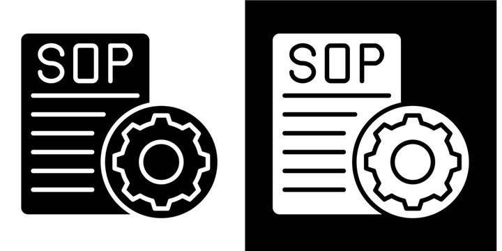Standard Operating Procedure Icon Set White Style Collection