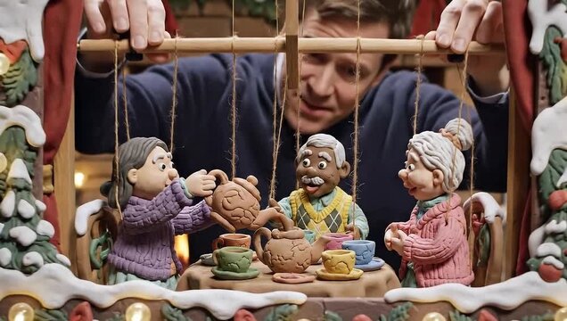 Behind the Scenes - Puppeteers Tea Party in Stop Motion.