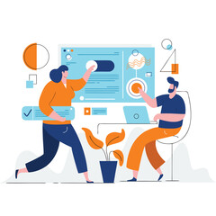 Business Man and Business Woman for Business Analysis