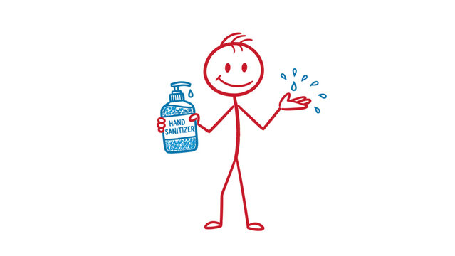 A funny cartoon vector illustration of a child holding a toothbrush and toothpaste next to a pair of hearts to show love for dental hygiene