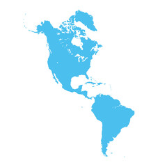 Map of North and South America, sign silhouette. World Map Globe. Vector Illustration isolated on transparent background. American continent.