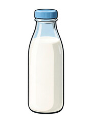 Classic Glass Milk Bottle Illustration with Fresh and Pure Label Representing Natural Dairy Product and Healthy Beverage for Food and Lifestyle Design