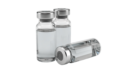 Vaccine Vials Isolated on White Background