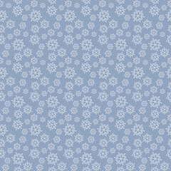 Winter seamless pattern with snowflakes, holiday background. Vector illustration for fabric, textile wallpaper, posters, gift wrapping paper. Christmas vector illustration. Falling snow.