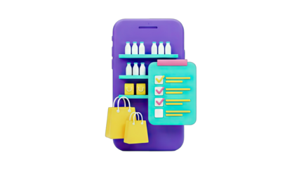 Online Grocery Shopping on Smartphone with Checklist