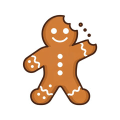 Obraz premium Smiling gingerbread man with icing details.