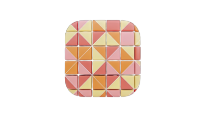 Colorful Geometric Puzzle Toy Isolated on White