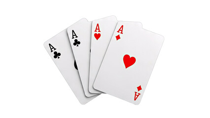 Obraz premium Four Aces Playing Cards on White Background